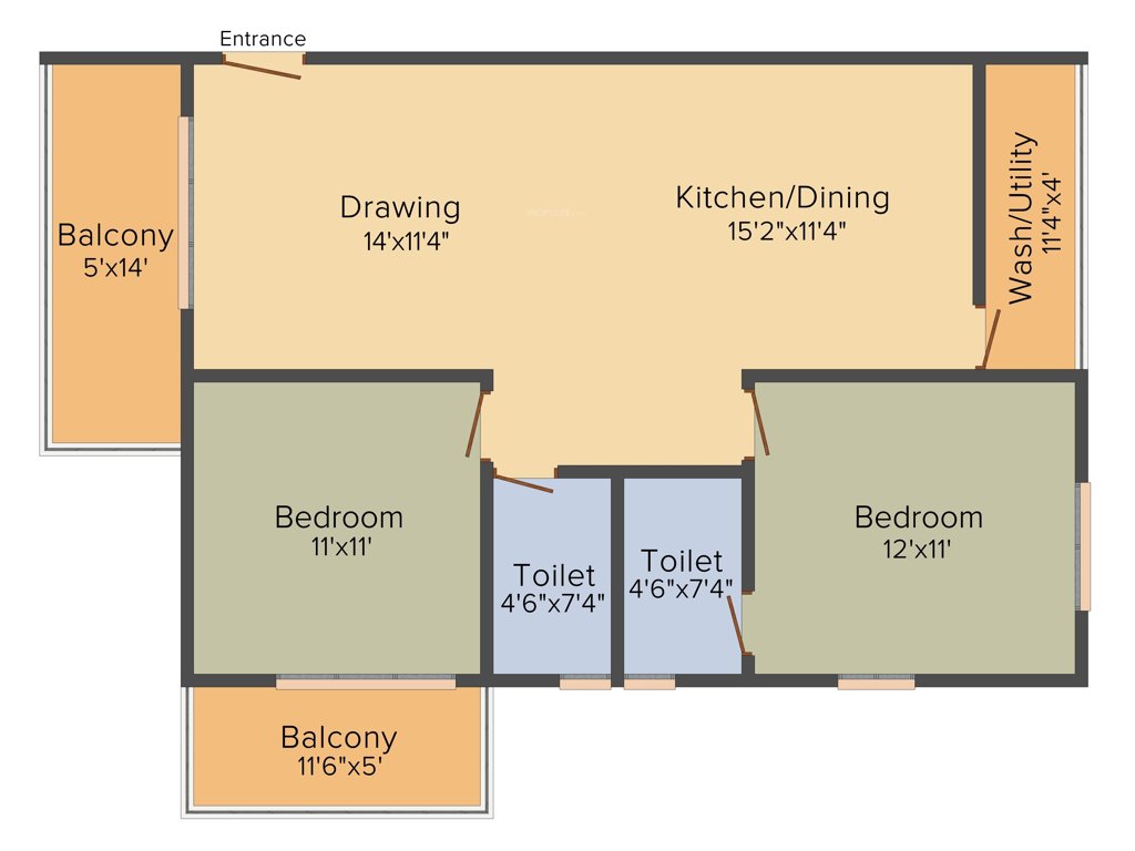 Adithya Esquina (2BHK+2T (1,200 sq ft) 1200 sq ft)