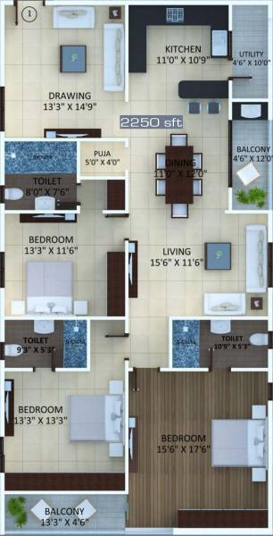 Niharika Hill Ridge (3BHK+3T (2,250 sq ft) + Pooja Room 2250 sq ft) Niharika Hill Ridge (3BHK+3T (2,250 sq ft) + Pooja Room 2250 sq ft)