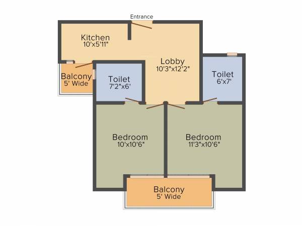 Migsun Amulya (2BHK+2T (815 sq ft) 815 sq ft)