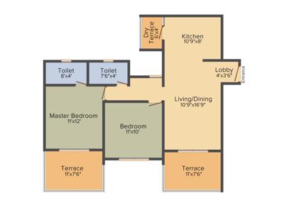 Saakshi Parvatara (2BHK+2T (1,126 sq ft) 1126 sq ft)