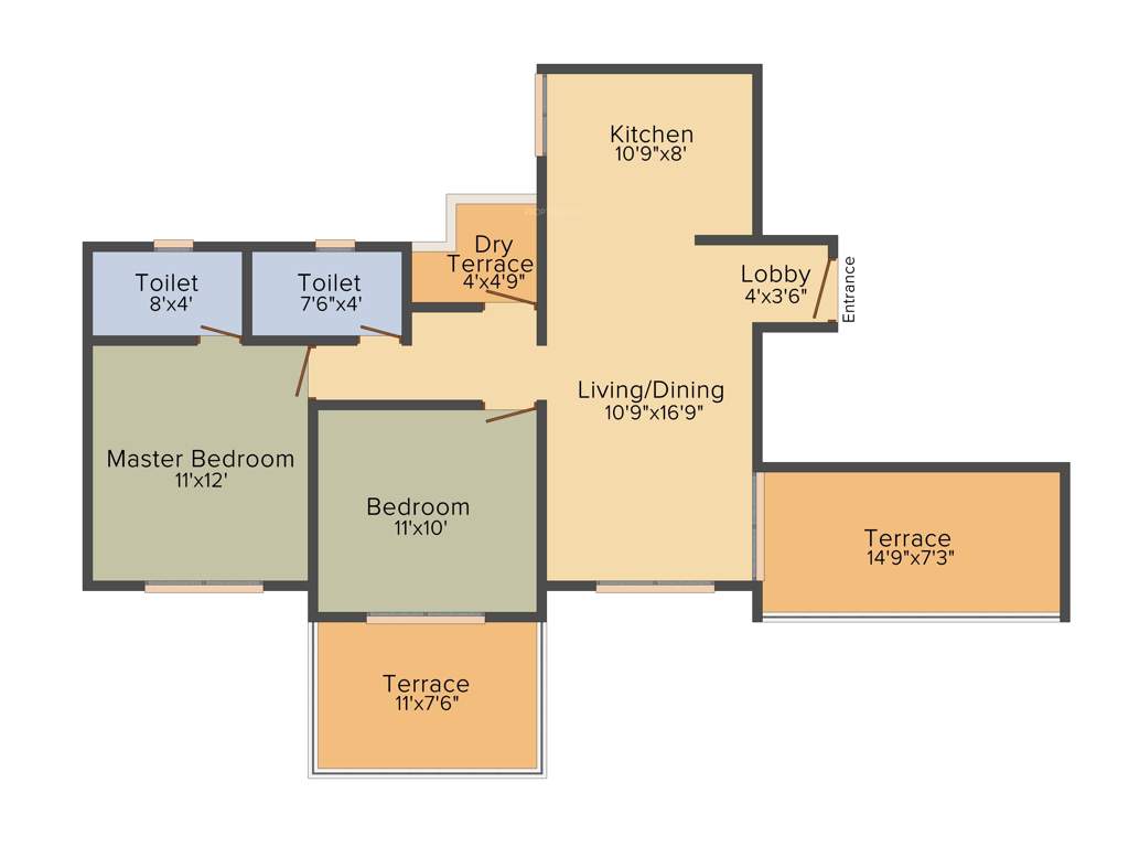 Saakshi Parvatara (2BHK+2T (1,110 sq ft) 1110 sq ft)