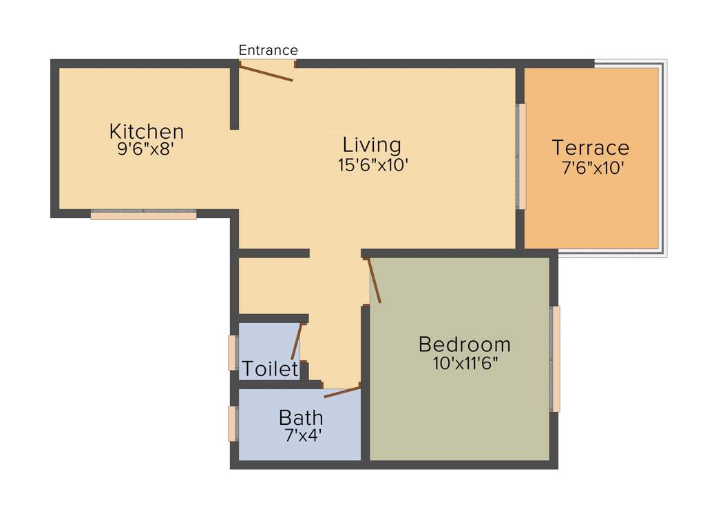 Saakshi Parvatara (1BHK+1T (682 sq ft) 682 sq ft)