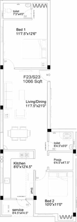 Ruby City Connect (2BHK+2T (1,066 sq ft) + Pooja Room 1066 sq ft) Ruby City Connect (2BHK+2T (1,066 sq ft) + Pooja Room 1066 sq ft)
