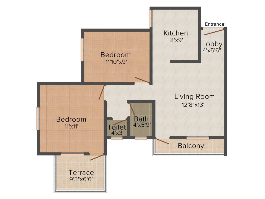 Atharva Tushar Enclave (2BHK+1T (868 sq ft) 868 sq ft)