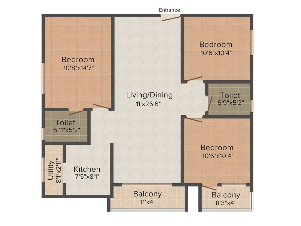 Nirman I Woods (3BHK+3T (1,709 sq ft) 1709 sq ft)