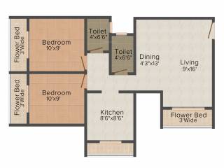 Three Avenue (2BHK+2T (900 sq ft) 900 sq ft) Three Avenue (2BHK+2T (900 sq ft) 900 sq ft)