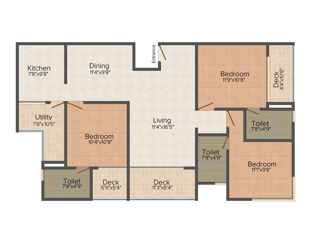 Hebron AMV Manikath Enclave (3BHK+3T (1,488 sq ft) 1488 sq ft)