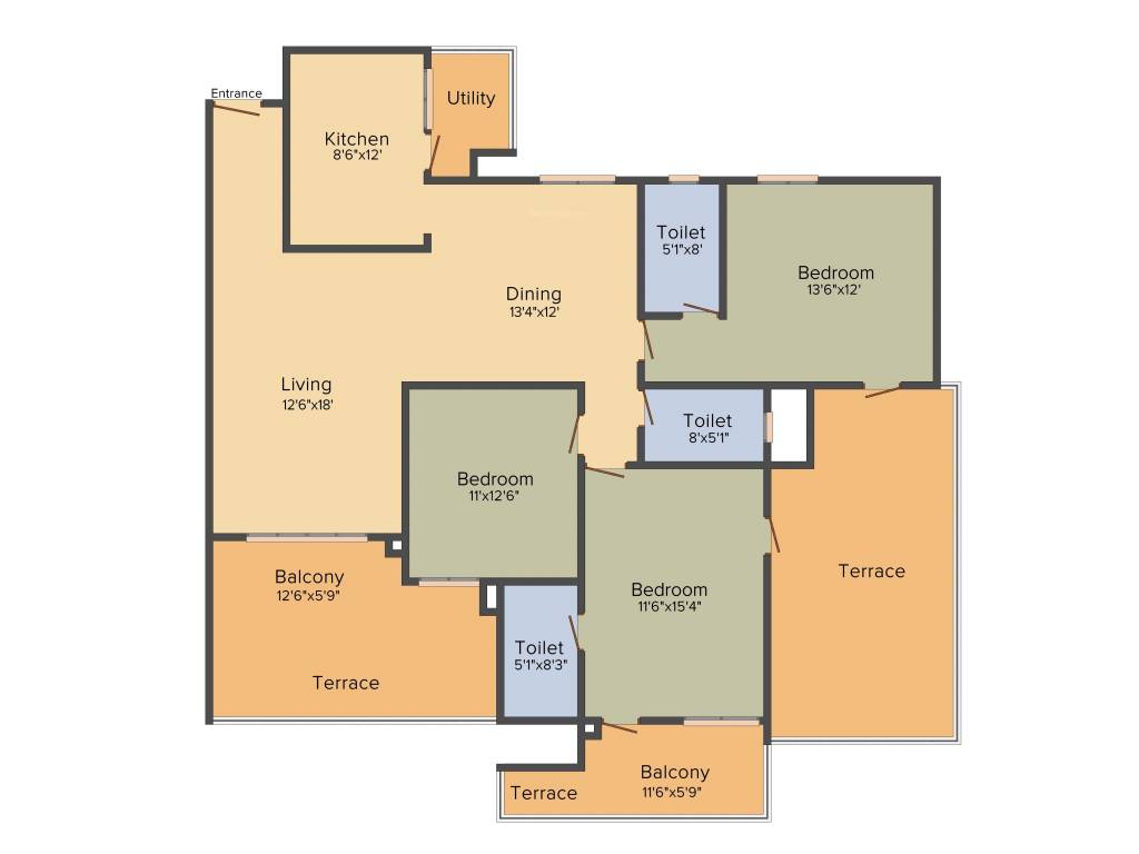 MRKR Mera Homes (3BHK+3T (1,852 sq ft) 1852 sq ft)