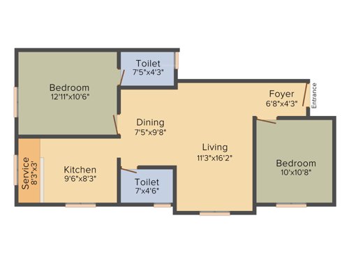 StepsStone Sai Krishna (2BHK+2T (959 sq ft) 959 sq ft)