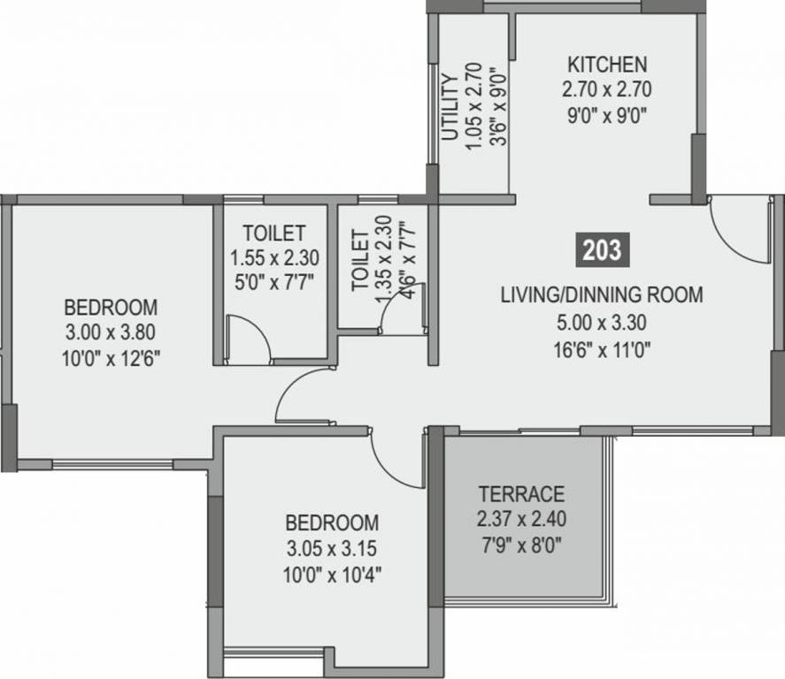 Namrata Life 360 (2BHK+2T (973 sq ft) 973 sq ft) Namrata Life 360 (2BHK+2T (973 sq ft) 973 sq ft)