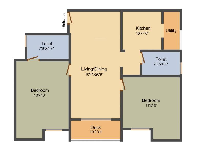 Pearl Park View (2BHK+2T (1,052 sq ft) 1052 sq ft)