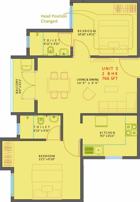 XS Courtyard (2BHK+2T (766 sq ft) 766 sq ft) XS Courtyard (2BHK+2T (766 sq ft) 766 sq ft)