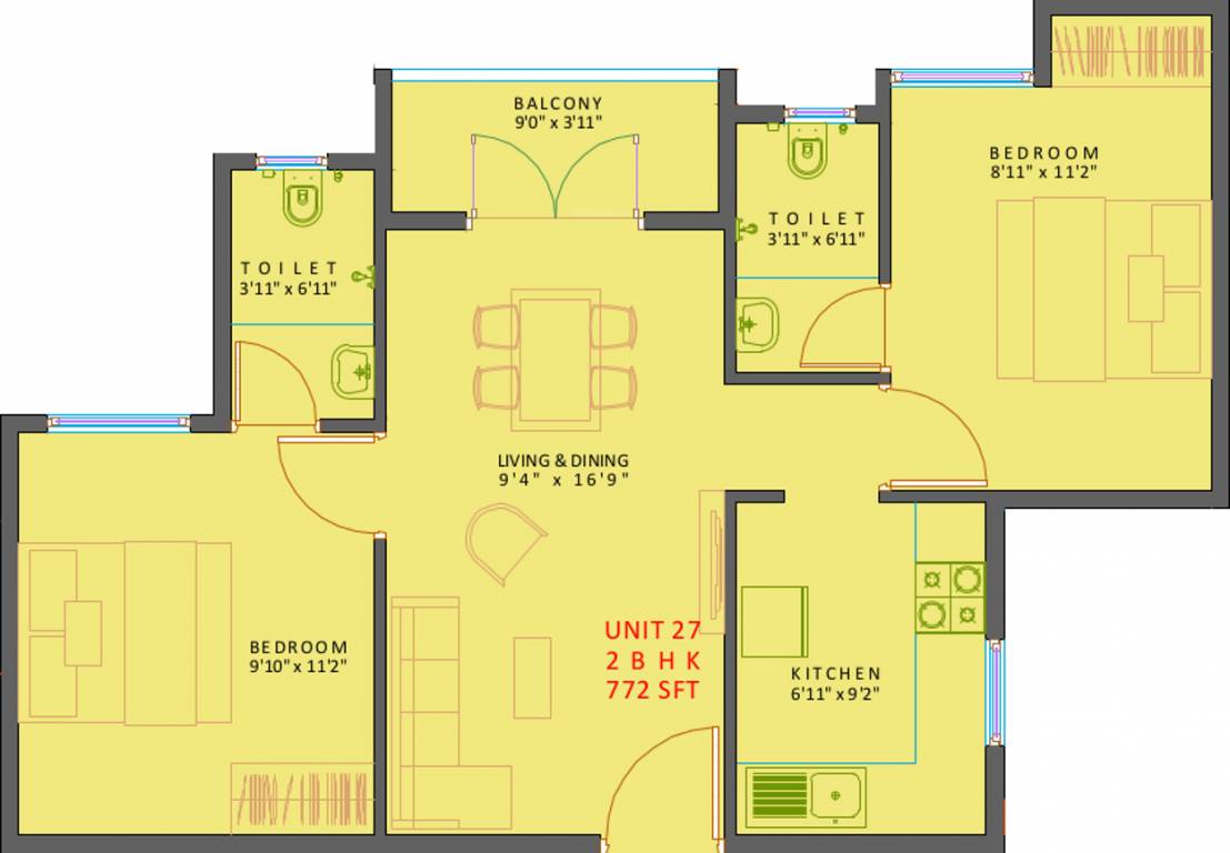 XS Courtyard (2BHK+2T (772 sq ft) 772 sq ft) XS Courtyard (2BHK+2T (772 sq ft) 772 sq ft)