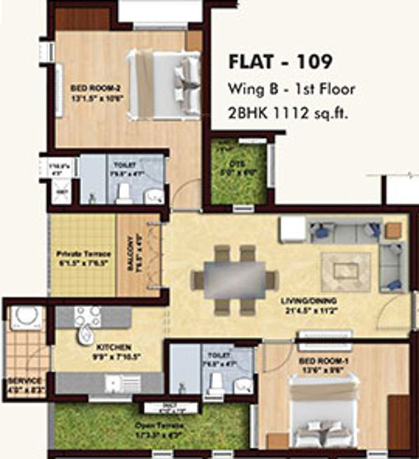 BBCL Midland (2BHK+2T (1,112 sq ft) 1112 sq ft) BBCL Midland (2BHK+2T (1,112 sq ft) 1112 sq ft)