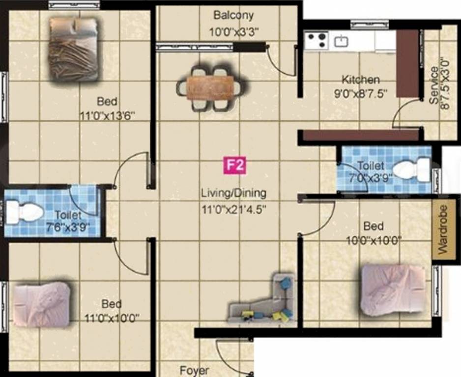 Sowjanya Flats (3BHK+2T (1,248 sq ft) 1248 sq ft) Sowjanya Flats (3BHK+2T (1,248 sq ft) 1248 sq ft)