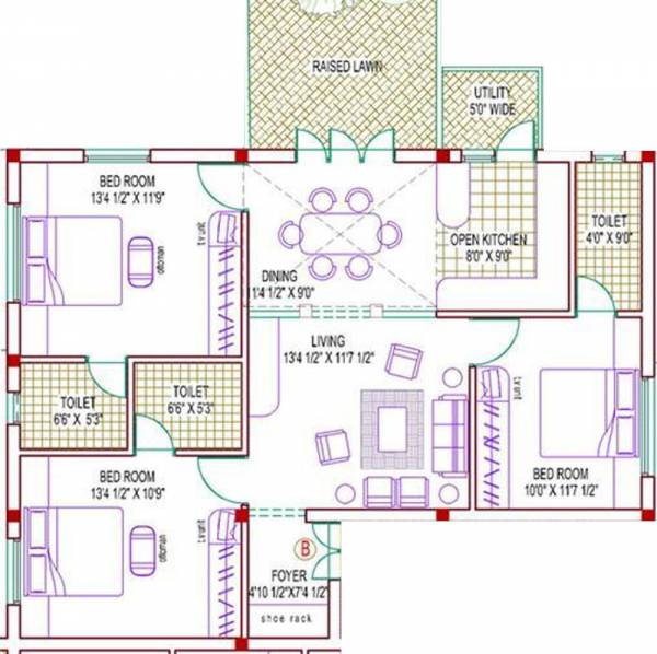 Subiksha Meera (3BHK+3T (1,310 sq ft) 1310 sq ft)