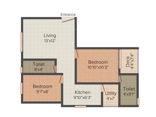 Colorhomes Color Classic (2BHK+2T (815 sq ft) 815 sq ft)