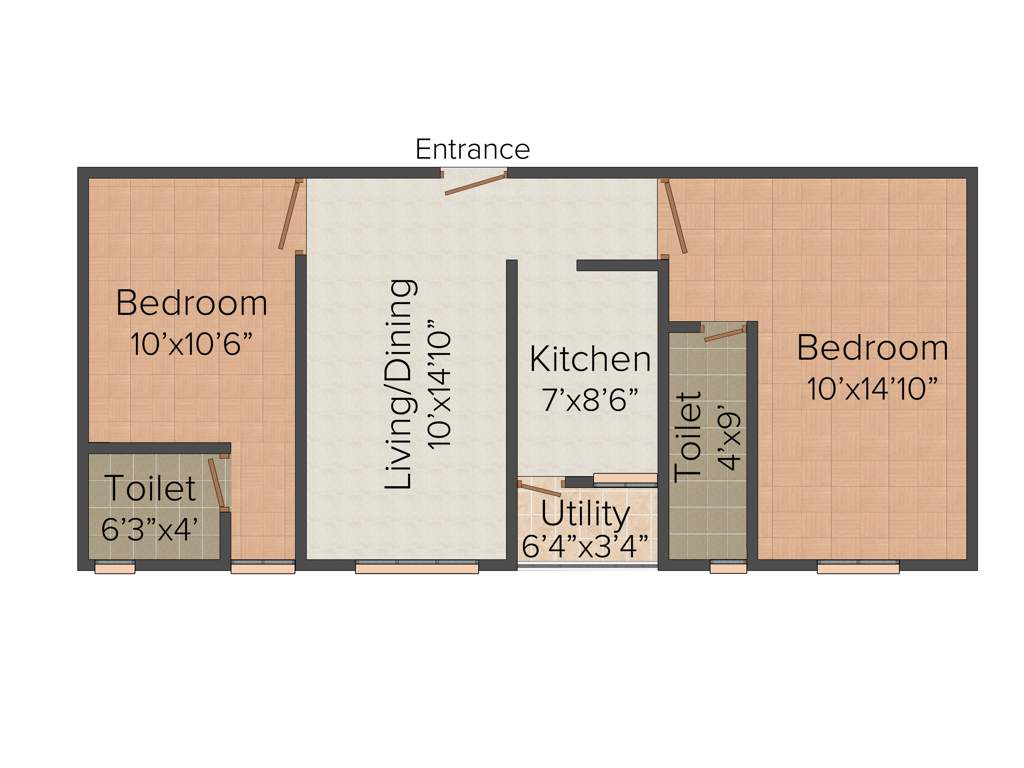 Colorhomes Color Classic (2BHK+2T (860 sq ft) 860 sq ft)