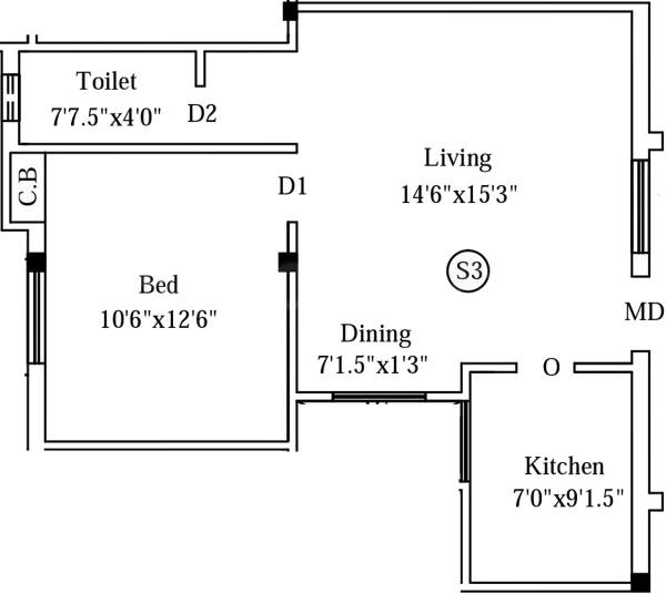 GK Sri Sai Anugraha (1BHK+1T (636 sq ft) 636 sq ft)