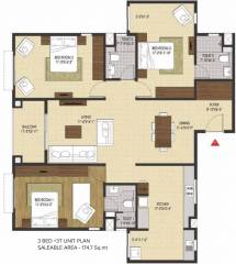 Brigade Xanadu (3BHK+3T (1,880 sq ft) + Pooja Room 1880 sq ft)