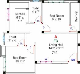 GK Sri Sai Baba (2BHK+2T (744 sq ft) 744 sq ft)