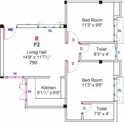 GK Sri Sai Baba (2BHK+2T (790 sq ft) 790 sq ft)