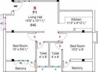GK Sri Sai Baba (2BHK+2T (846 sq ft) 846 sq ft)