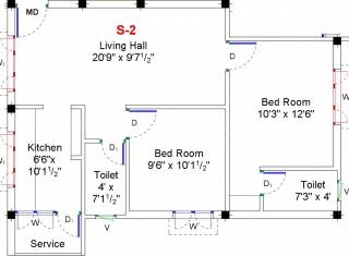 GK Sri Sai Baba (2BHK+2T (864 sq ft) 864 sq ft)