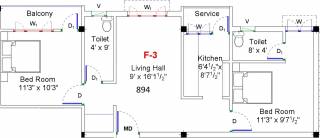 GK Sri Sai Baba (2BHK+2T (894 sq ft) 894 sq ft)