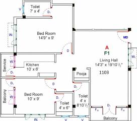 GK Sri Sai Baba (2BHK+2T (1,103 sq ft) + Pooja Room 1103 sq ft)