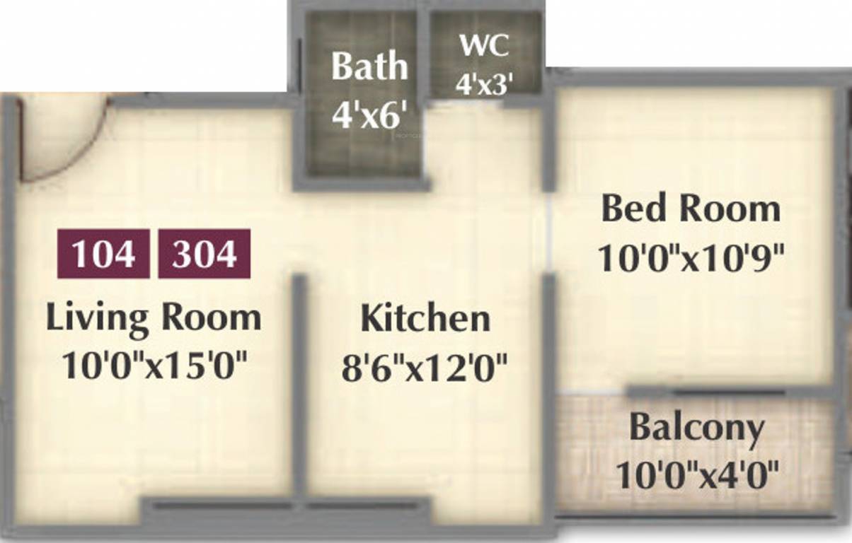 Nimhan Grace Residency (1BHK+1T (580 sq ft) 580 sq ft)