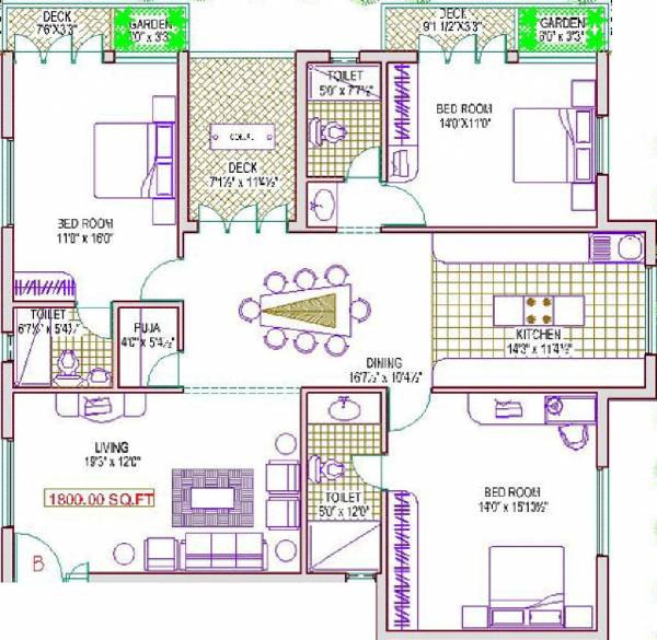 Subiksha Vignesh Villa (3BHK+3T (1,800 sq ft) + Pooja Room 1800 sq ft)