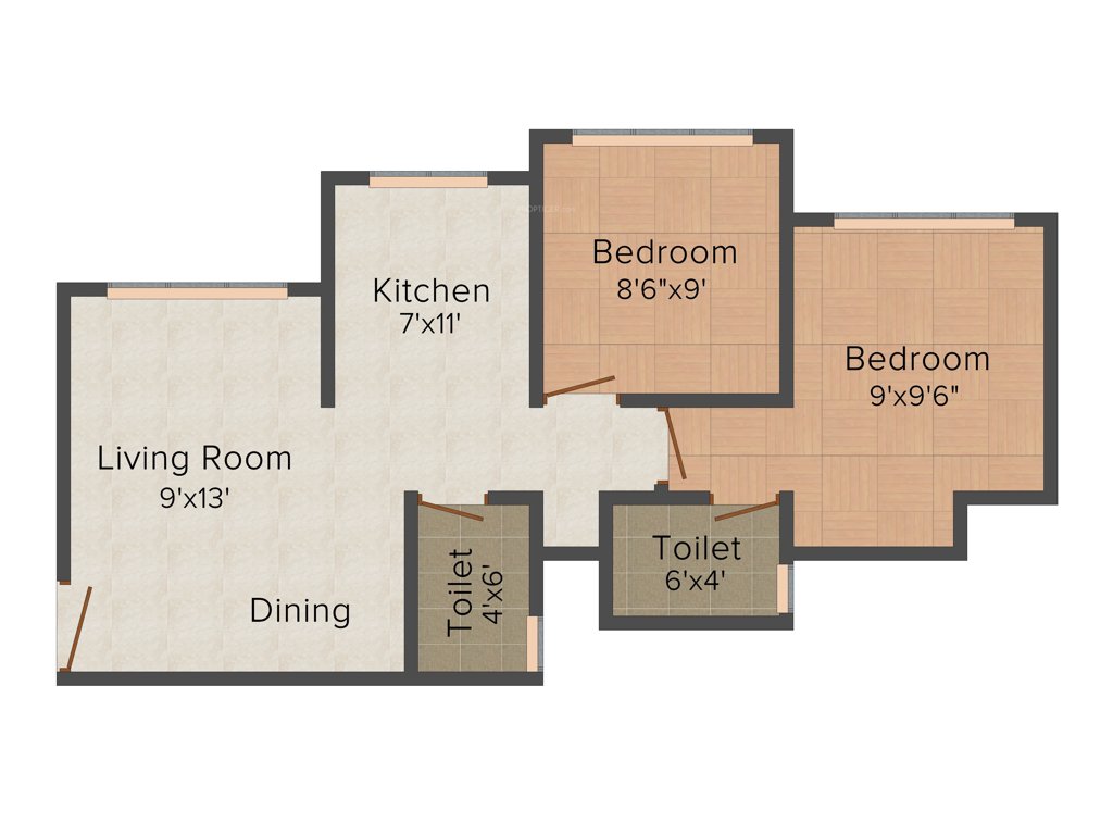 Kritika Shaligram Township (2BHK+2T (800 sq ft) 800 sq ft)