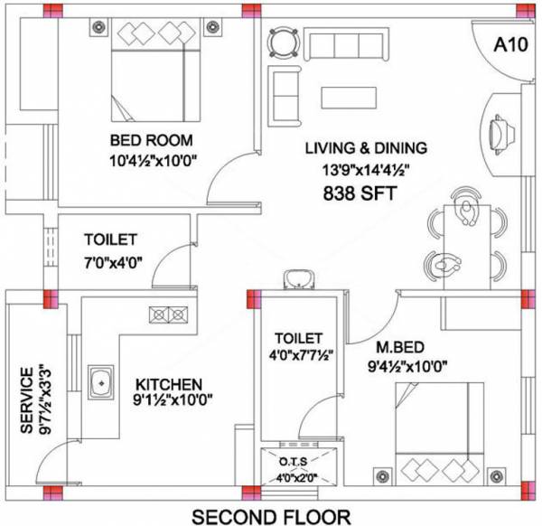 StepsStone Vrushaa (2BHK+2T (838 sq ft) 838 sq ft)