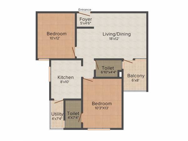 Galaxy Opal (2BHK+2T (1,080 sq ft) 1080 sq ft)