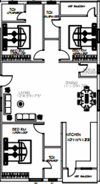 Avantika Dhruva (3BHK+3T (1,896 sq ft) + Pooja Room 1896 sq ft)