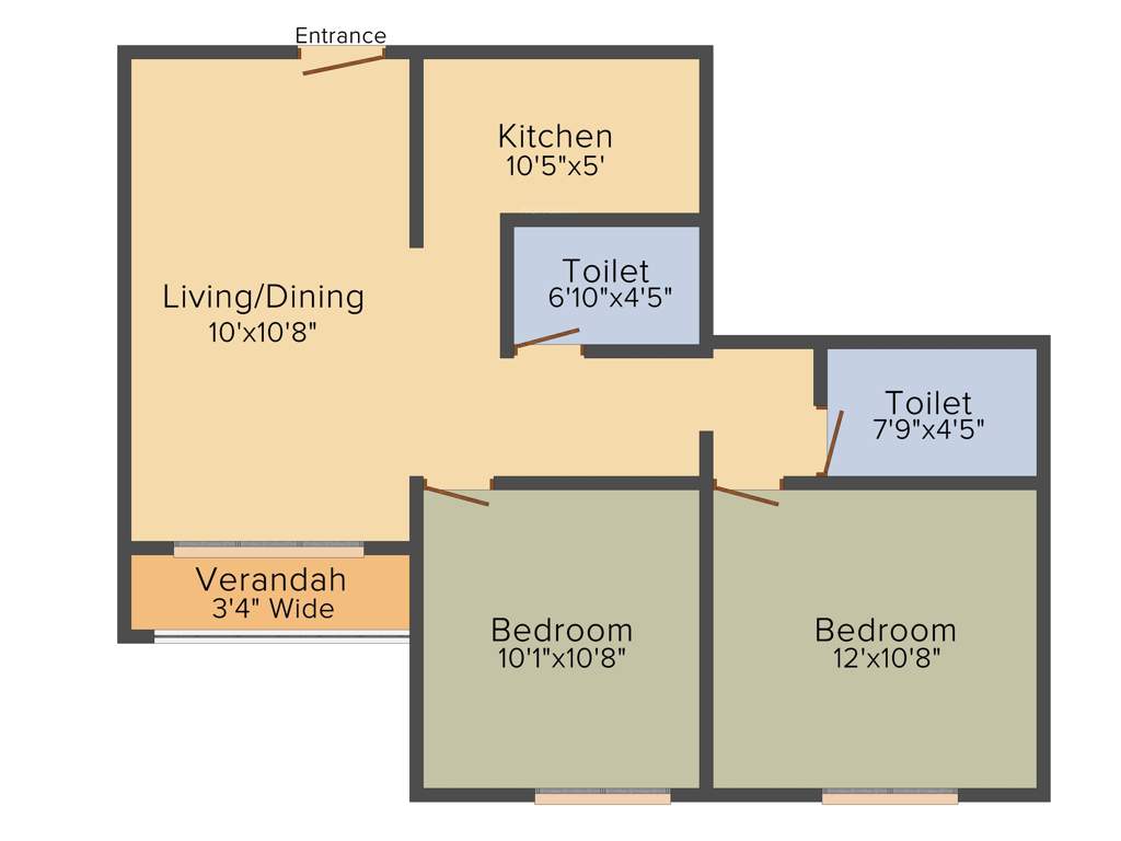 Rajwada Grand Avenue (2BHK+2T (995 sq ft) 995 sq ft)
