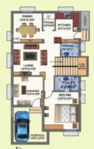 enclave villas Floor Plan Ground Floor Plan