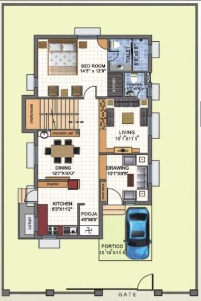 enclave villas Floor Plan Ground Floor Plan
