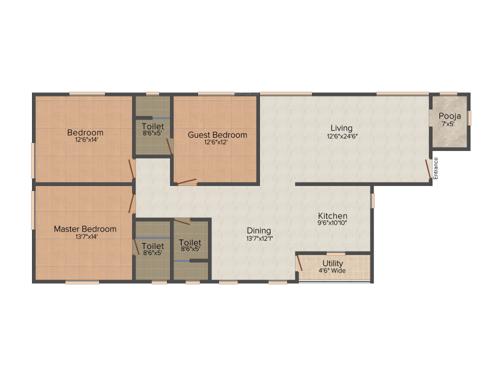 Armaan SLR Nivas (3BHK+3T (2,100 sq ft) + Pooja Room 2100 sq ft)