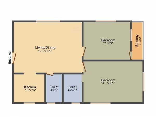 Swastic Argh (2BHK+2T (1,000 sq ft) 1000 sq ft)