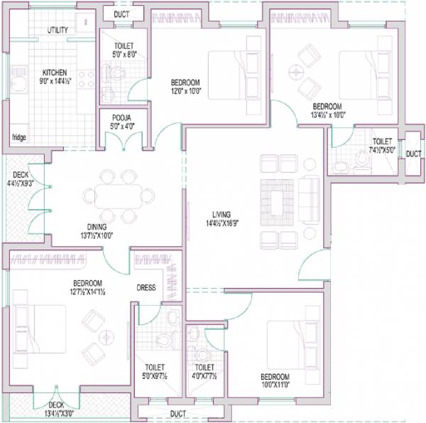 Subiksha Housing Sai Suraksha (4BHK+4T (2,150 sq ft) + Pooja Room 2150 sq ft)
