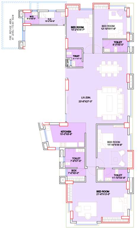 Swastic Mitra Tower (4BHK+4T (3,275 sq ft) + Servant Room 3275 sq ft)