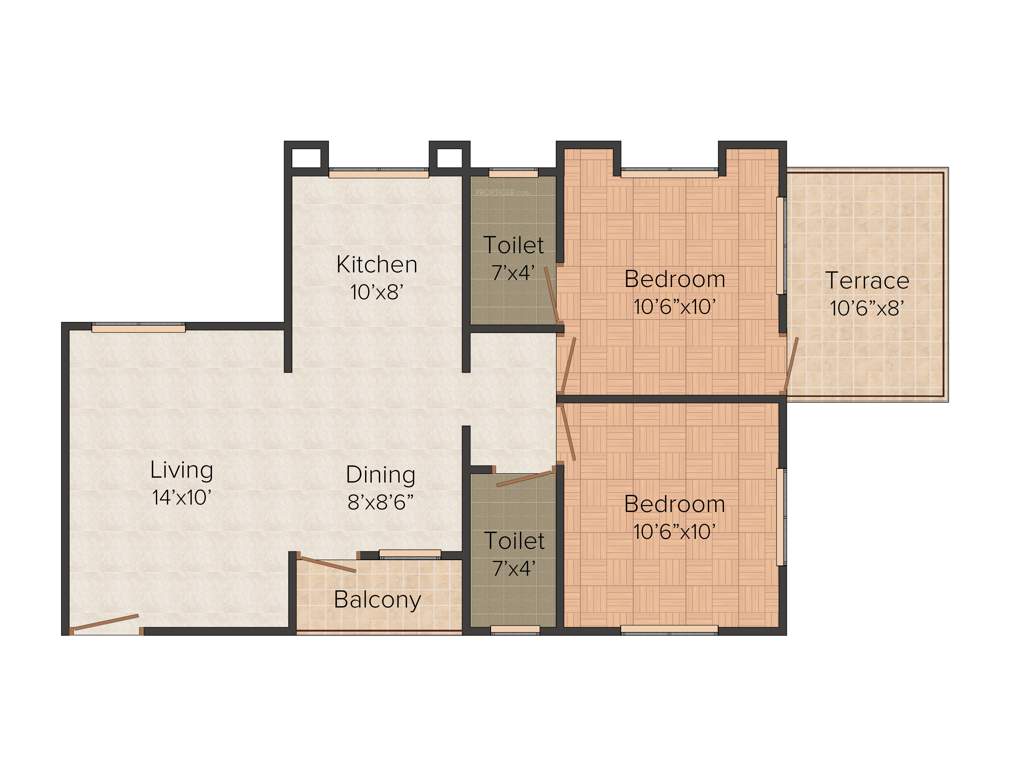 ARC Gaurav (2BHK+2T (920 sq ft) 920 sq ft)