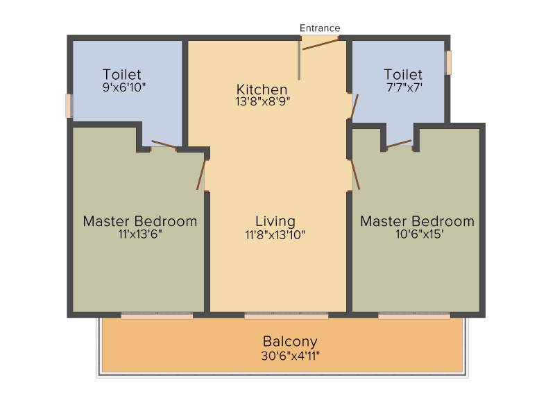 Godrej The Suites (2BHK+2T (1,450 sq ft) 1450 sq ft)
