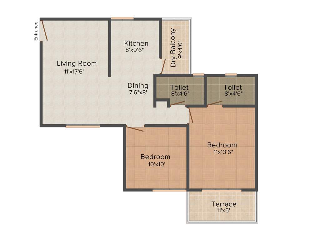 Sankla Exclusive Vistas (2BHK+2T (1,010 sq ft) 1010 sq ft)