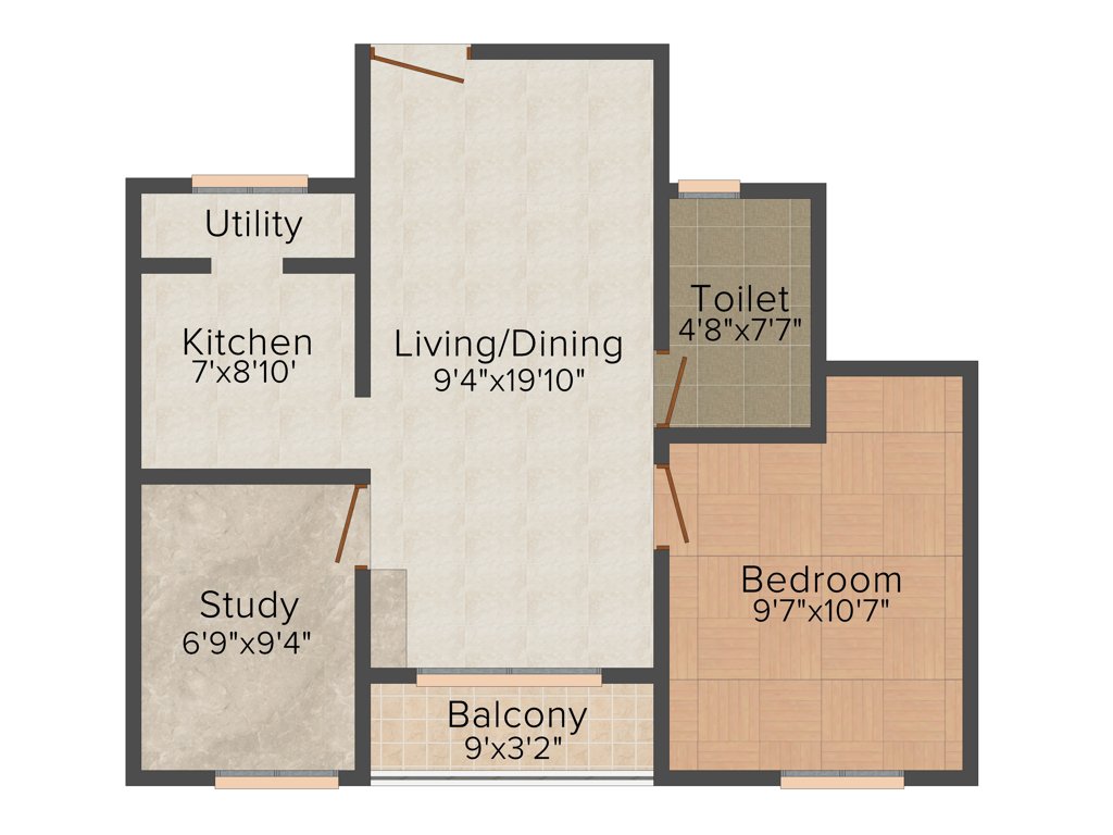 KG Centre Point Ph 1 And 2 (2BHK+2T (705 sq ft) 705 sq ft)