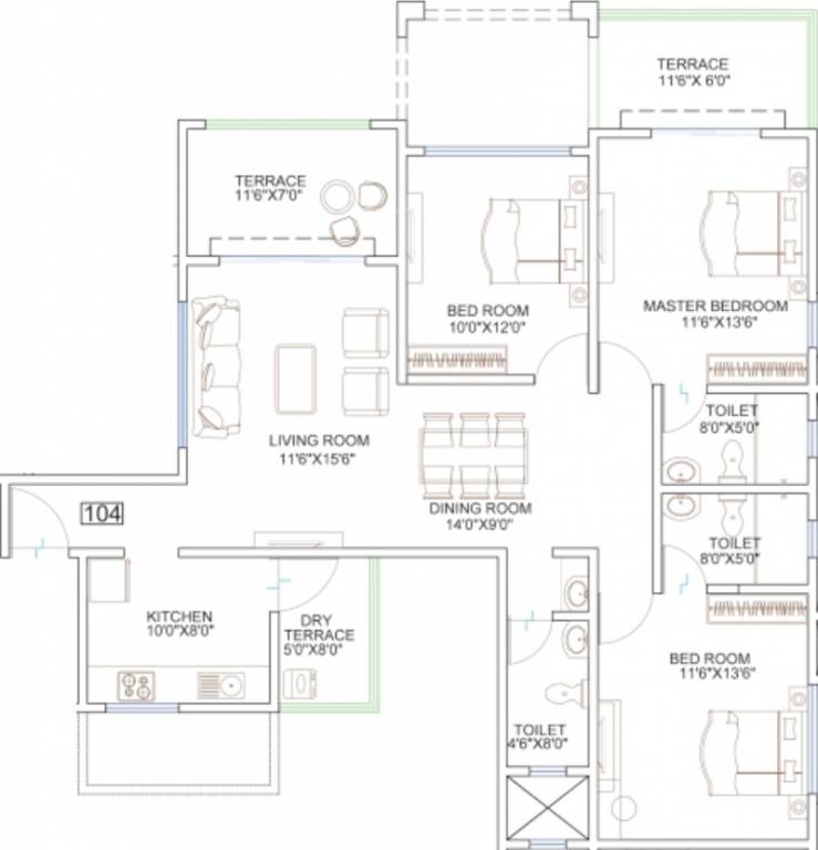 Goel Ganga Elika (3BHK+3T (1,555 sq ft) 1555 sq ft) Goel Ganga Elika (3BHK+3T (1,555 sq ft) 1555 sq ft)