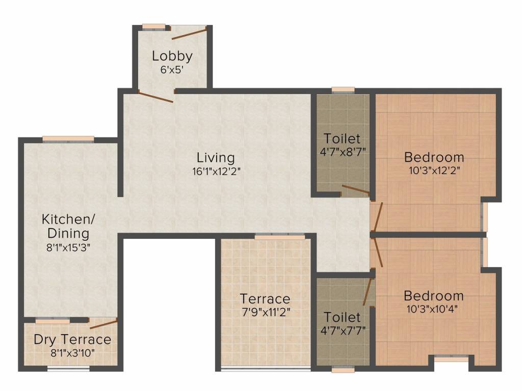 Suyog Development Leher 2BHK+2T (1,131 sq ft)