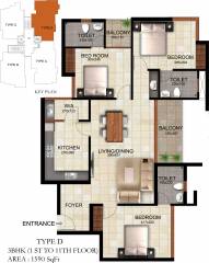 Silver Winter Leaf (3BHK+3T (1,590 sq ft) 1590 sq ft)